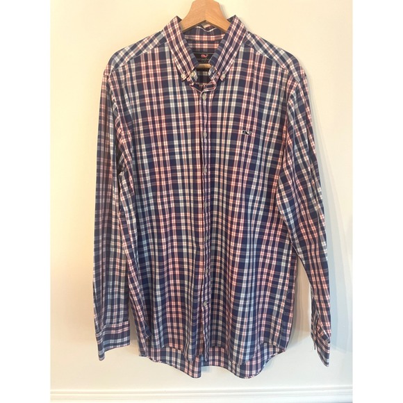 Vineyard Vines Other - Vineyard Vines Men's Slim Fit Whale Shirt Plaid 100% Cotton Size Large